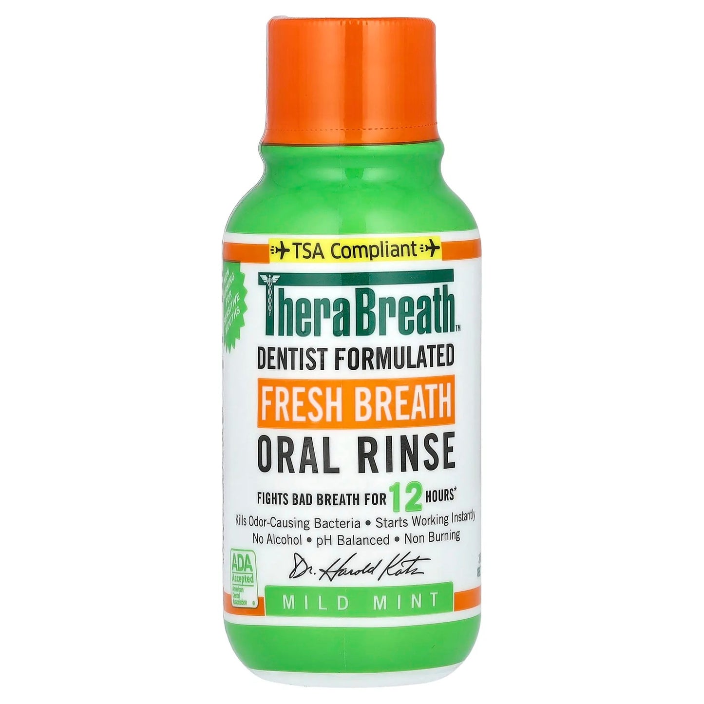 TheraBreath
Fresh Breath Oral Rinse, Mild Mint, 3 fl oz (88.7 ml)