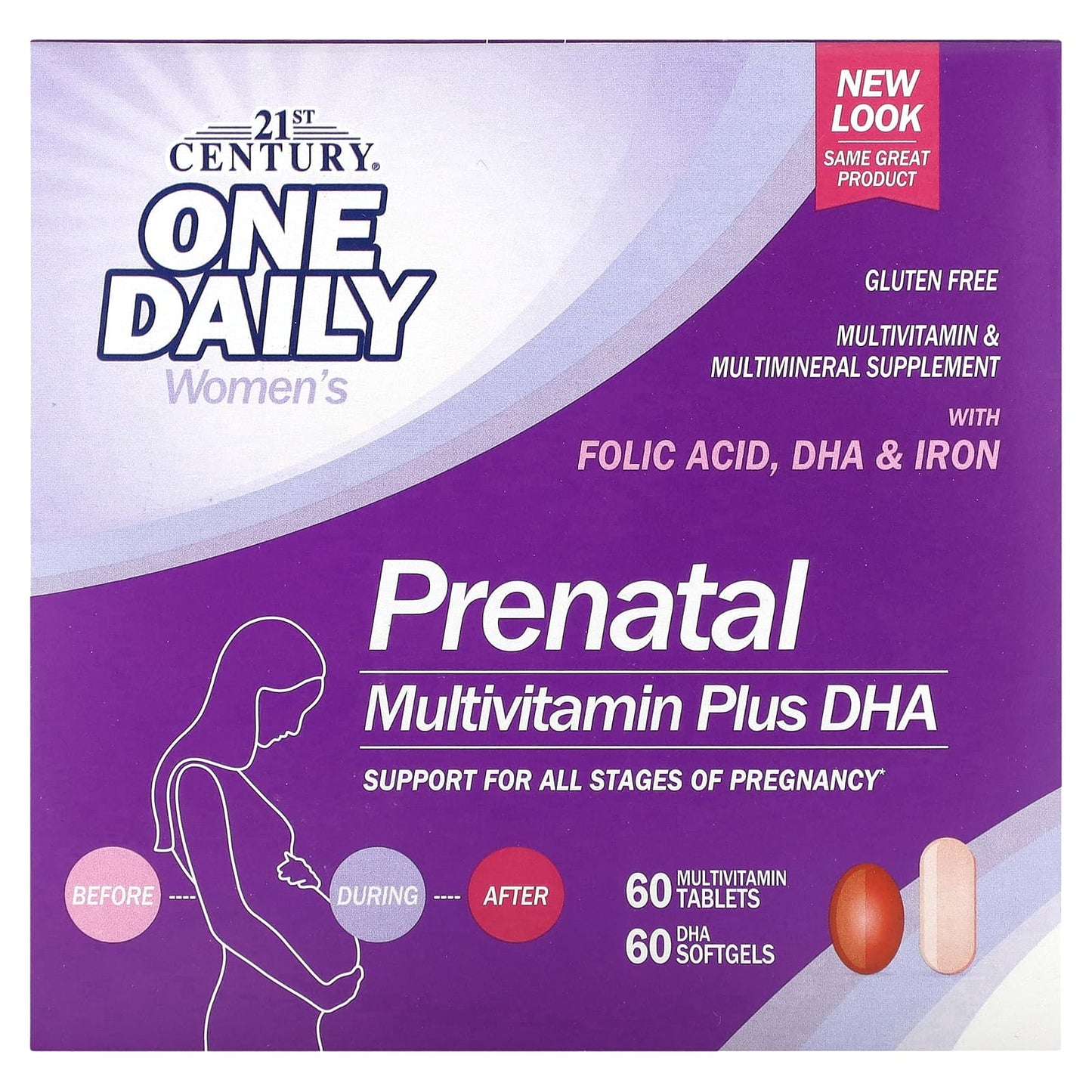 21st Century
Prenatal Multivitamin Plus DHA, 2 Bottles, 60 Tablets / 60 Softgels