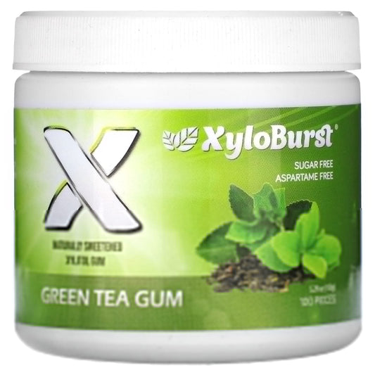 Xyloburst
Xylitol Gum, Green Tea, 100 Pieces, 5.29 oz (150 g)