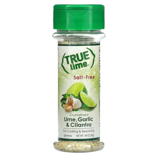 True Citrus
True Lime, Crystallized Lime, Garlic & Cilantro, Salt-Free, 1.94 oz (55 g)