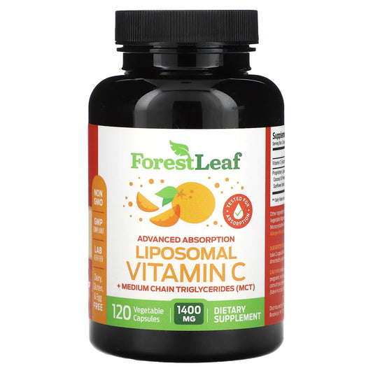 Forest Leaf
Liposomal Vitamin C, 1,400 mg, 120 Vegetable Capsules (700 mg per Capsule)