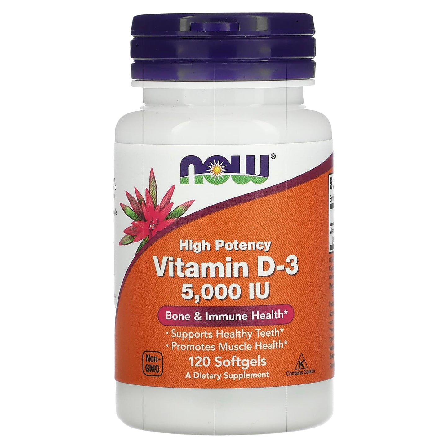 NOW Foods
Vitamin D-3, High Potency, 5,000 IU, 120 Softgels