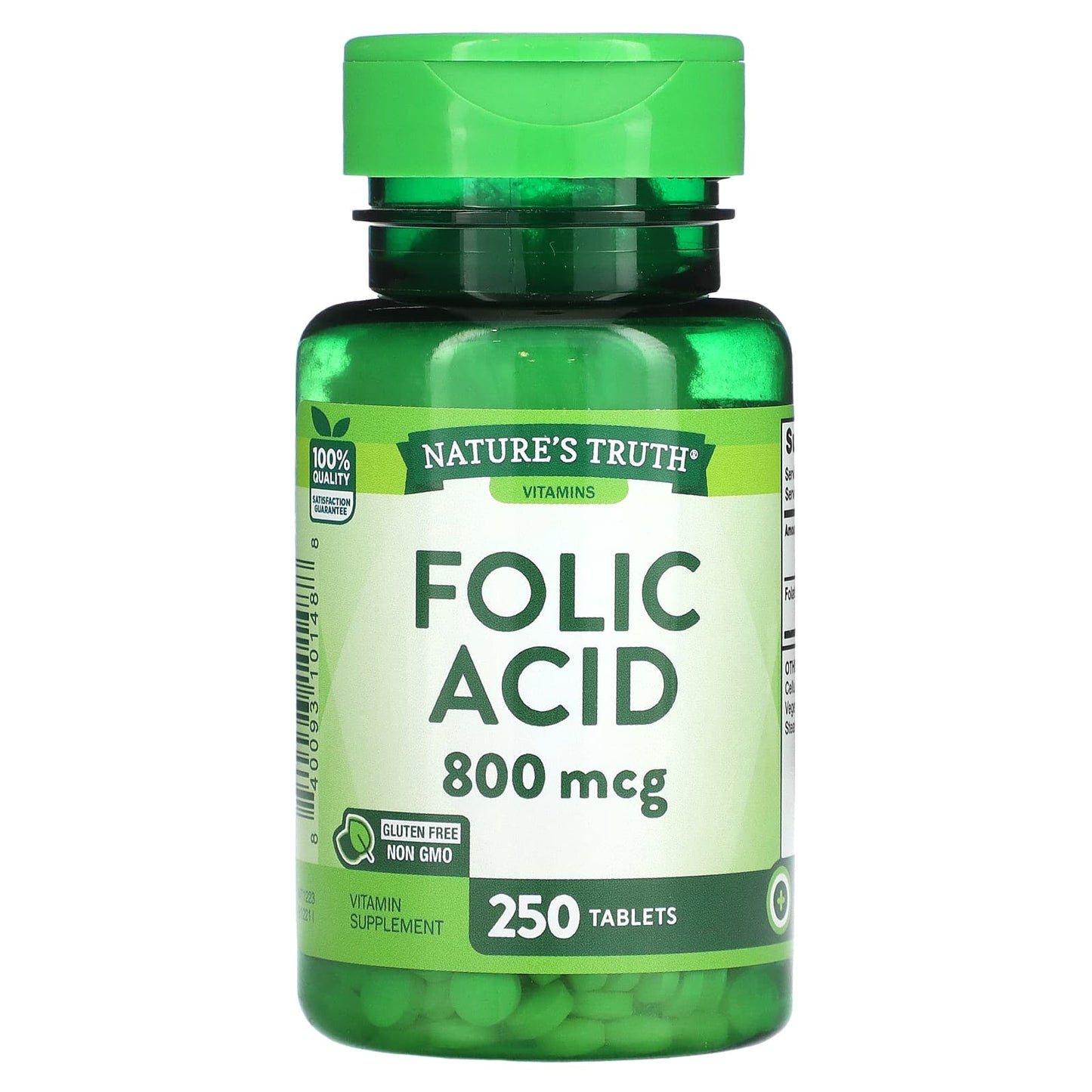 Nature's Truth
Folic Acid, 800 mcg, 250 Tablets