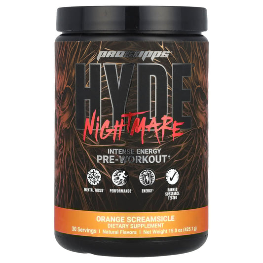 ProSupps
HYDE® Nightmare, Intense Energy Pre-Workout, Orange Screamsicle, 15 oz (425.1 g)