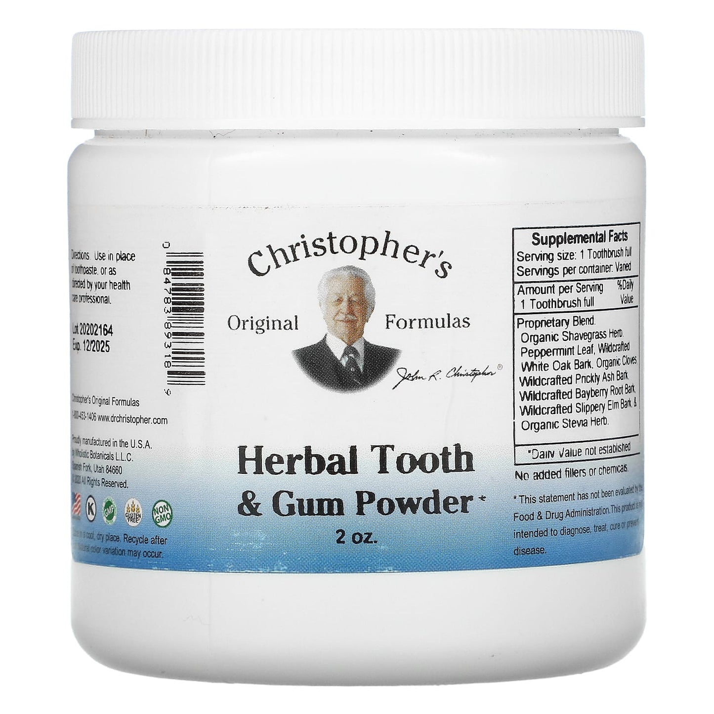 Christopher's Original Formulas
Herbal Tooth & Gum Powder, 2 oz