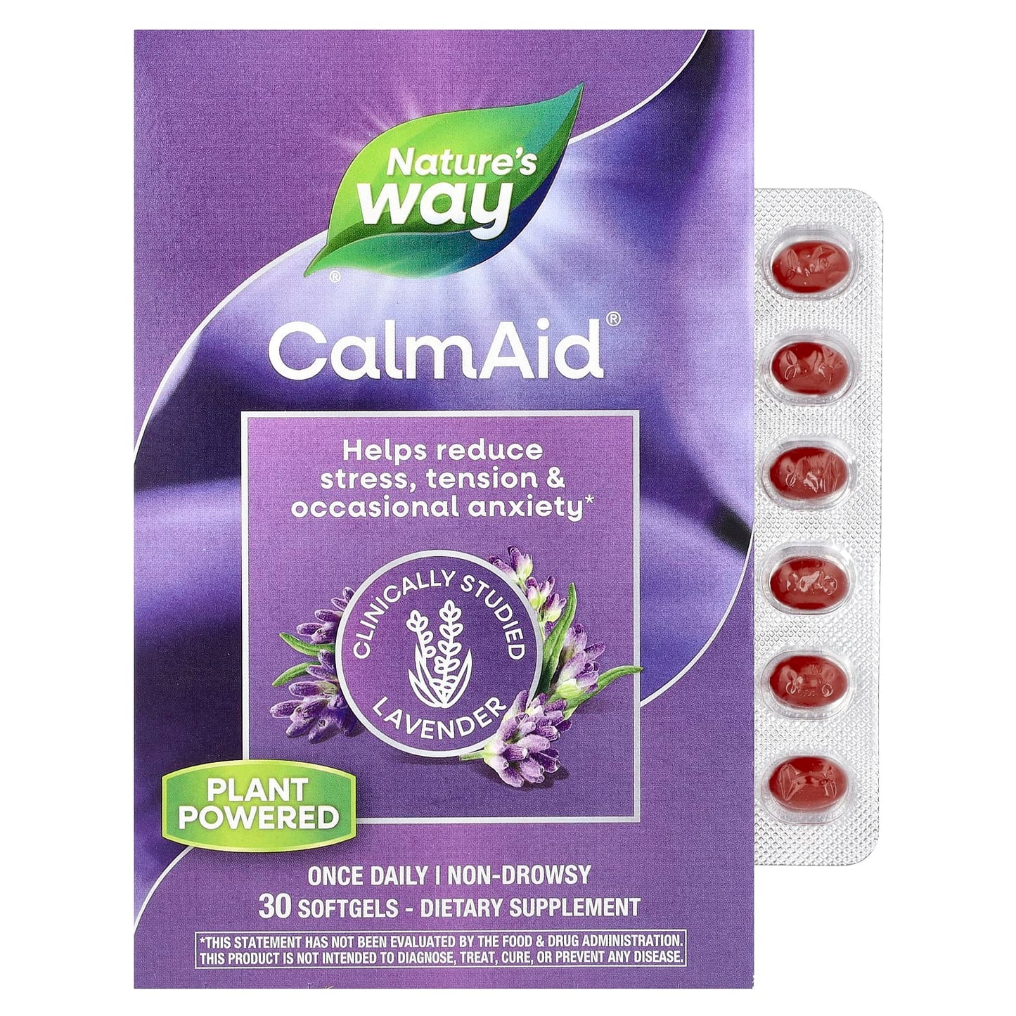 Nature's Way
CalmAid, Clinically Studied Lavender, 30 Softgels