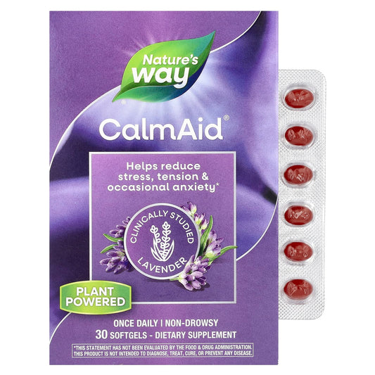 Nature's Way
CalmAid, Clinically Studied Lavender, 30 Softgels