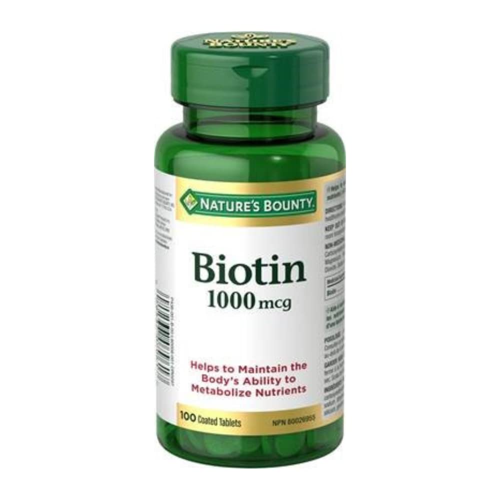 NATURE’S BOUNTY BIOTIN 1000MCG, 100 COATED TABLETS