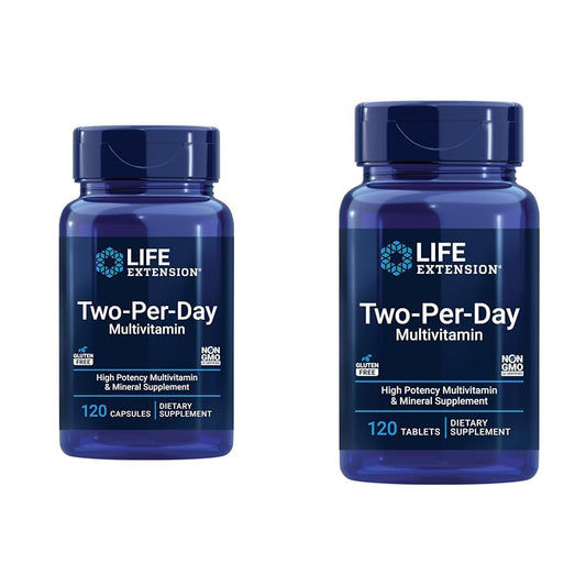 Life Extension Two-Per-Day Multivitamin 120 Capsules & 120 Tablets - Vitamins B, C, D, Zinc & Over 25 Vitamins, Minerals & Extracts