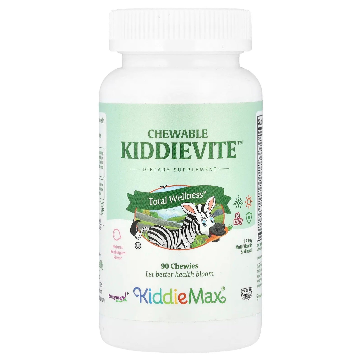 Maxi Health
KiddieMax® Chewable Kiddievite™, Natural Bubblegum, 90 Chewies