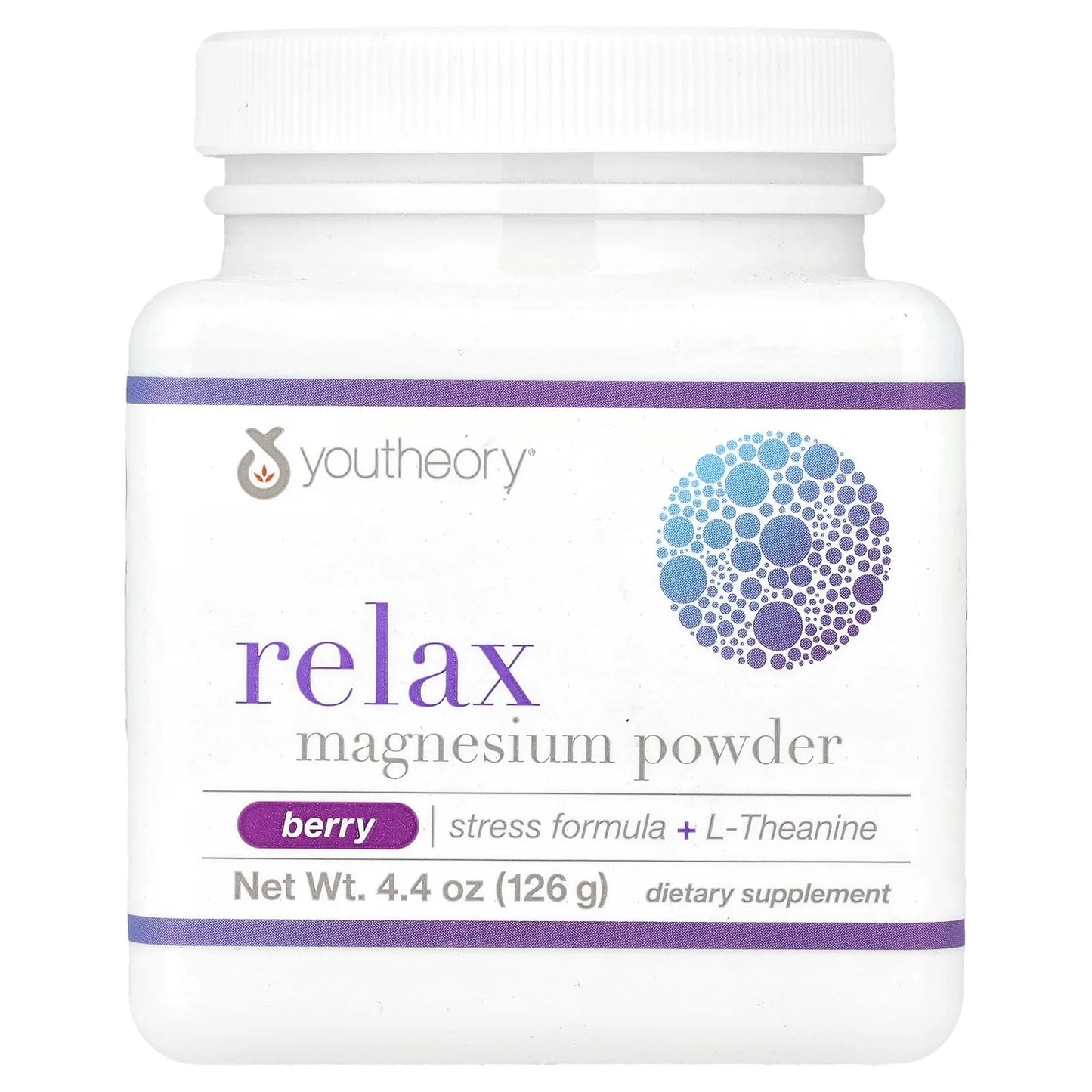 Youtheory
Relax, Magnesium Powder, Berry, 4.4 oz (126 g)