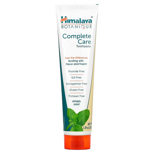 Himalaya
Botanique, Complete Care Toothpaste, Simply Mint, 5.29 oz (150 g)