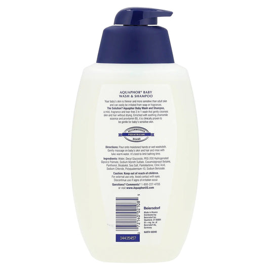 Aquaphor
Baby, Wash & Shampoo, Fragrance Free, 25.4 fl oz (750 ml)