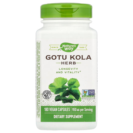 Nature's Way
Gotu Kola Herb, 950 mg , 180 Vegan Capsules (475 mg per Capsule)