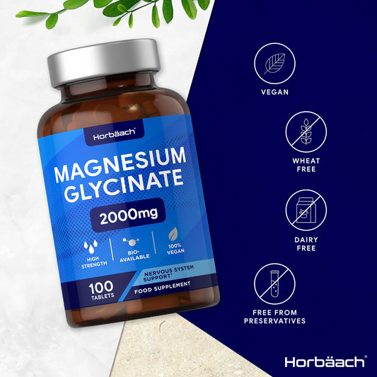 HORBÄACH MAGNESIUM GLYCINATE 2000MG, 100 TABLETS