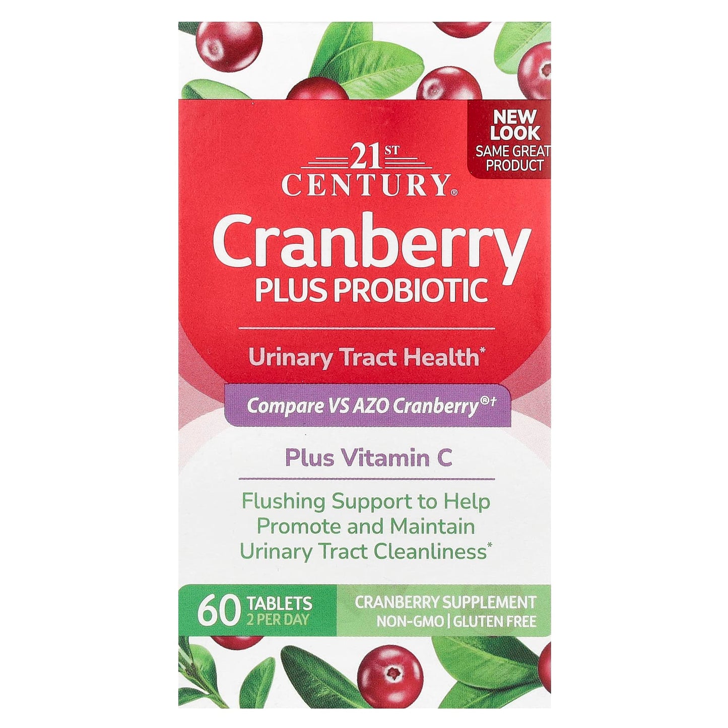 21st Century
Cranberry Plus Probiotic, 60 Tablets