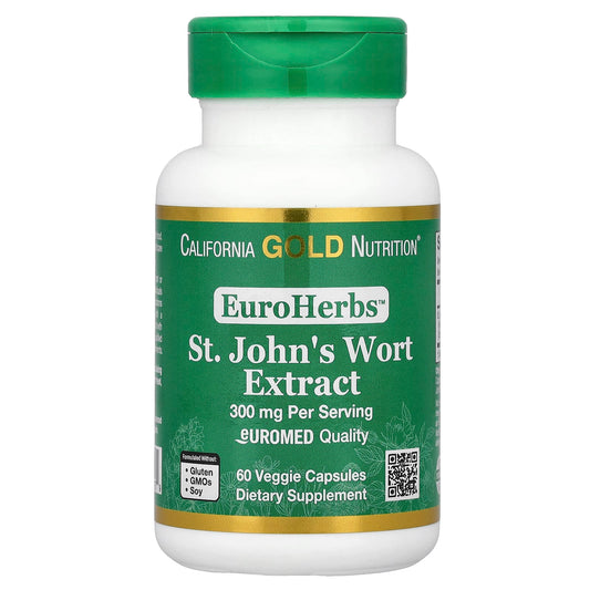 California Gold Nutrition
EuroHerbs™, St. John's Wort Extract, Euromed Quality, 300 mg, 60 Veggie Capsules