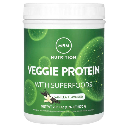 MRM Nutrition
Veggie Protein with Superfoods, Vanilla, 1.26 lb (570 g)