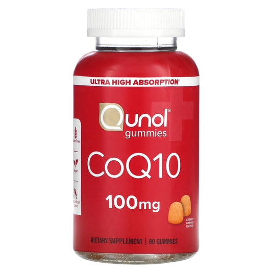 Qunol
CoQ10 Gummies, Creamy Orange, 100 mg, 90 Gummies (50 mg per Gummy)