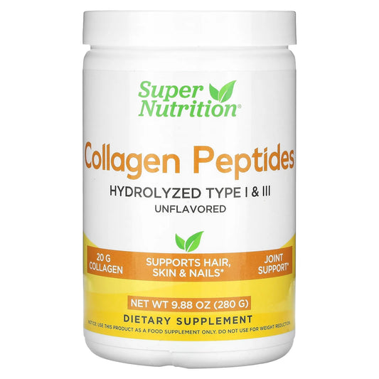 Super Nutrition
Collagen Peptides, Unflavored, 9.88 oz (280 g)