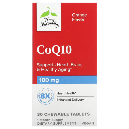 Terry Naturally
CoQ10, Orange, 100 mg, 30 Chewable Tablets