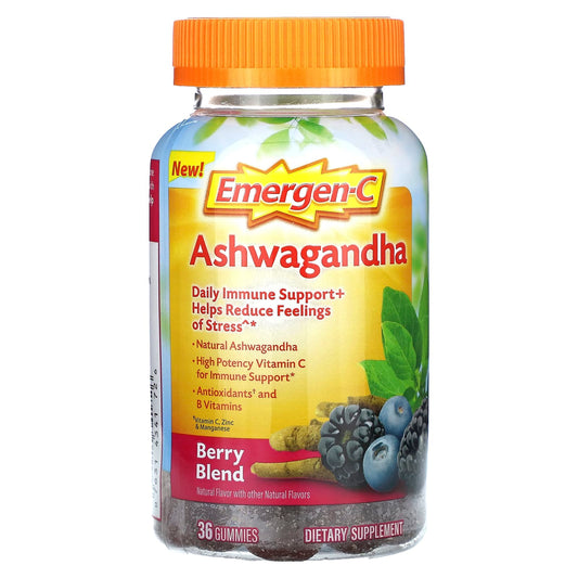 Emergen-C
Ashwagandha, Berry Blend, 36 Gummies