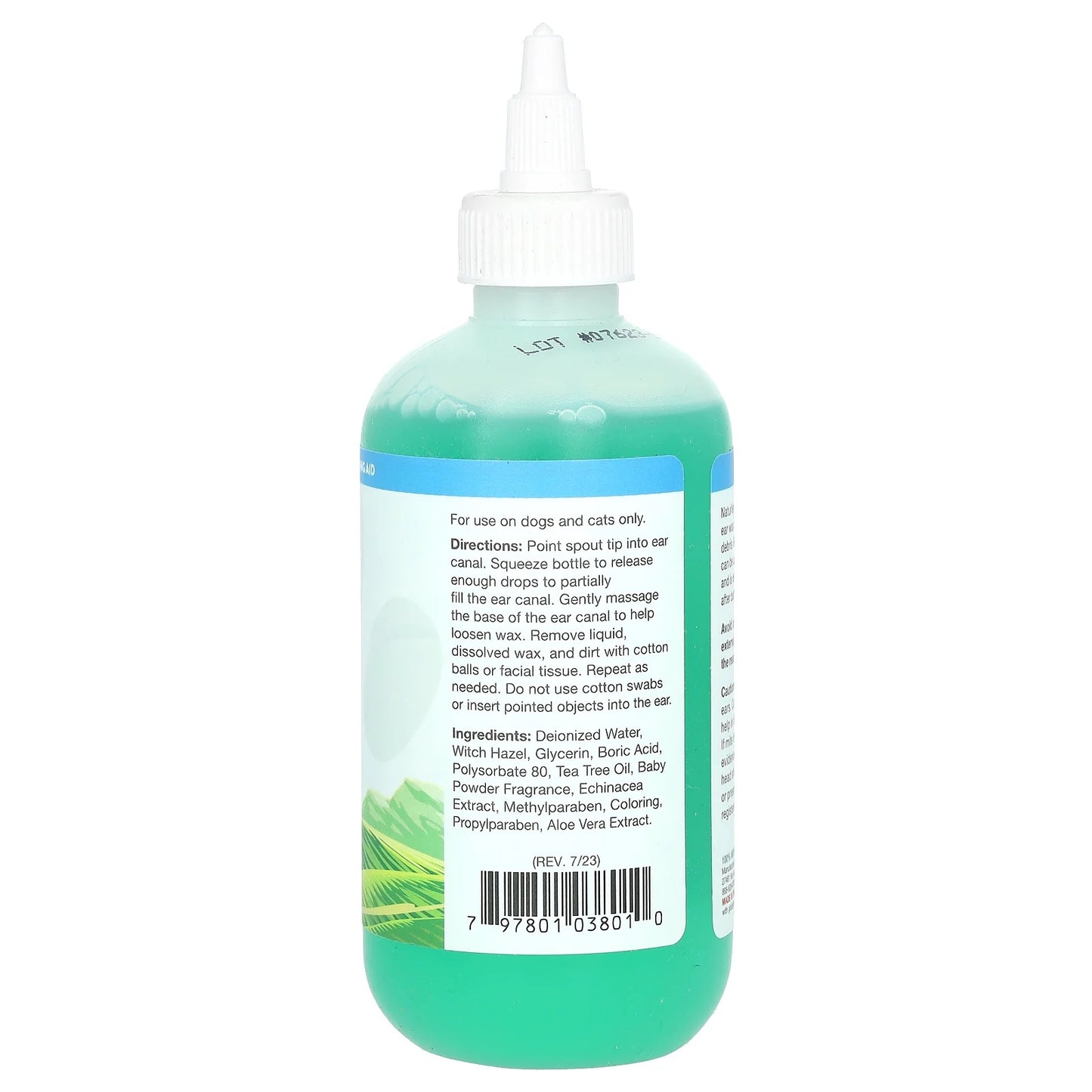 NaturVet
Ear Wash + Tea Tree Oil, For Dogs & Cats, Baby Powder Scent, 8 fl oz (236 ml)