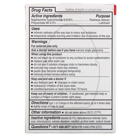 Rohto
Cooling Eye Drops, Dual Action Redness + Dryness Relief, 0.4 fl oz (13 ml)