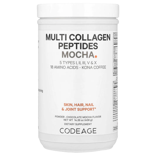 Codeage
Multi Collagen Peptides Powder, Chocolate Mocha, 14.39 oz (408 g)