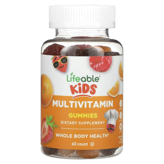 Lifeable
Kids Multivitamin Gummies, Natural Fruit, 60 Gummies
