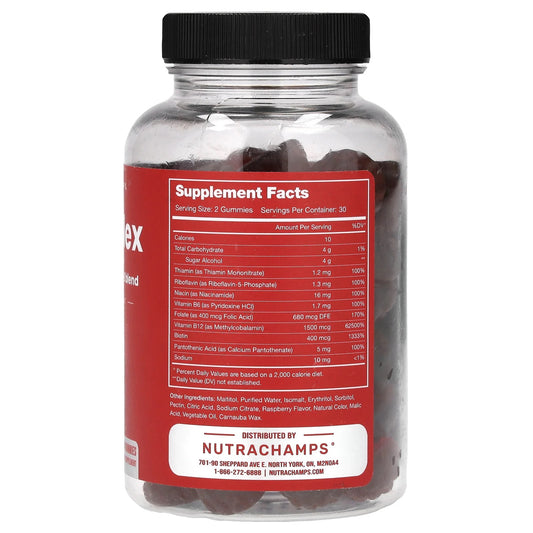 NutraChamps
B Complex, Raspberry, 60 Vegan Gummies