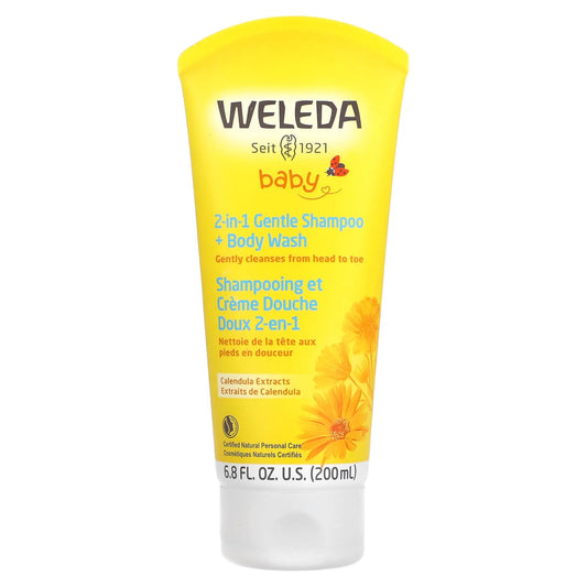 Weleda
2-in-1 Gentle Shampoo + Body Wash, Calendula Extract, 6.8 fl oz (200 ml)