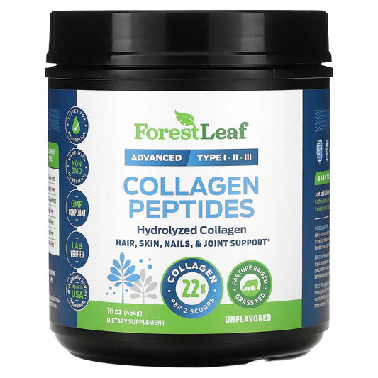 Forest Leaf
Collagen Peptides, Unflavored, 16 oz (454 g)