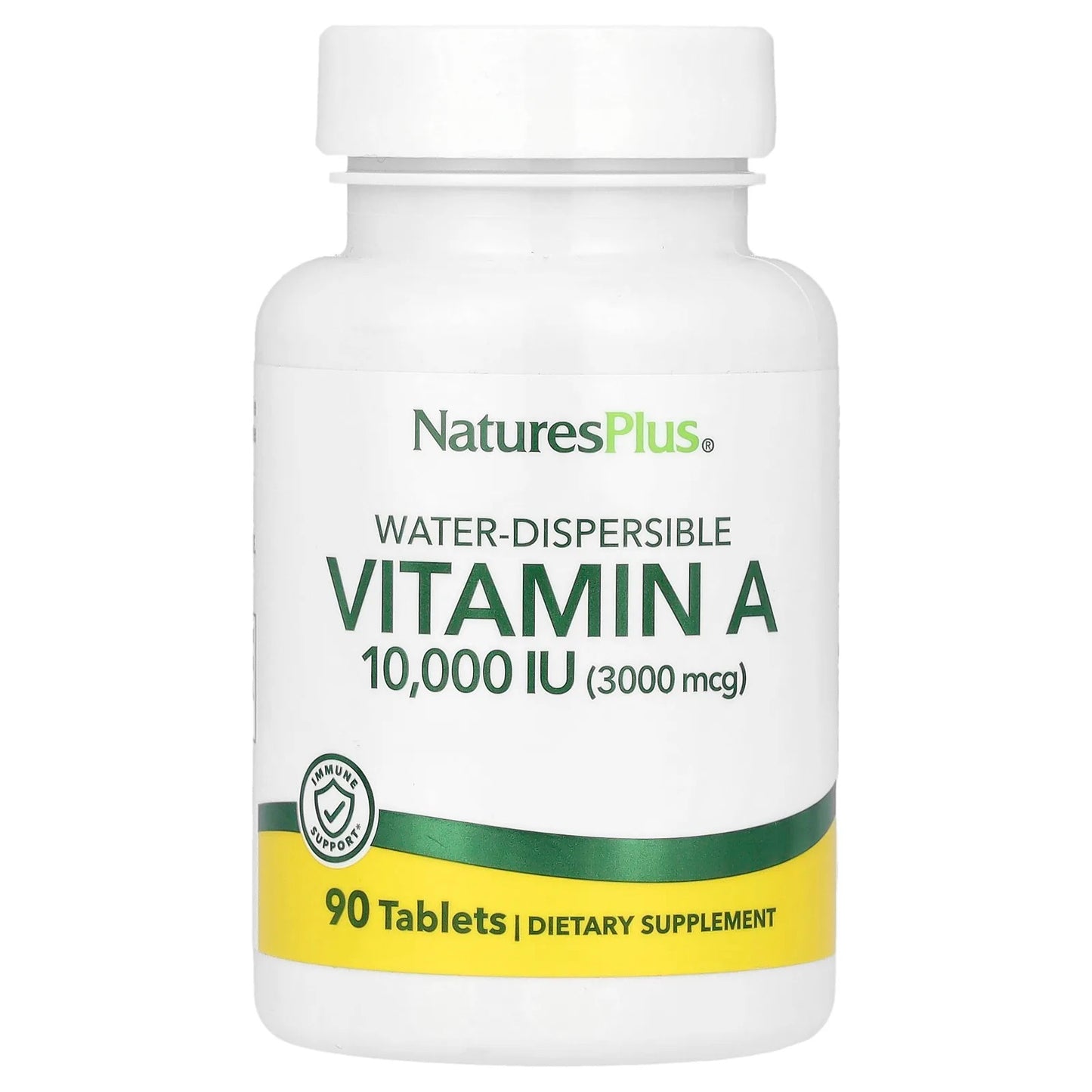 NaturesPlus
Water-Dispersible Vitamin A, 10,000 IU (3,000 mcg), 90 Tablets