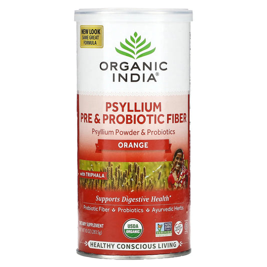 Organic India
Psyllium Pre & Probiotic Fiber, Orange, 10 oz (283.5 g)