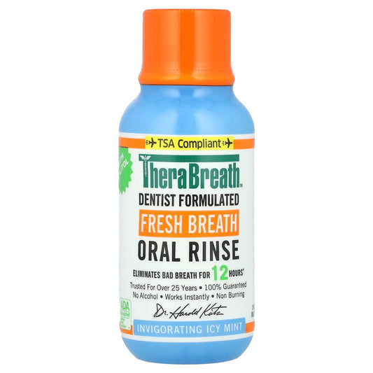 TheraBreath
Fresh Breath Oral Rinse, Invigorating Icy Mint, 3 fl oz (88.7 ml)