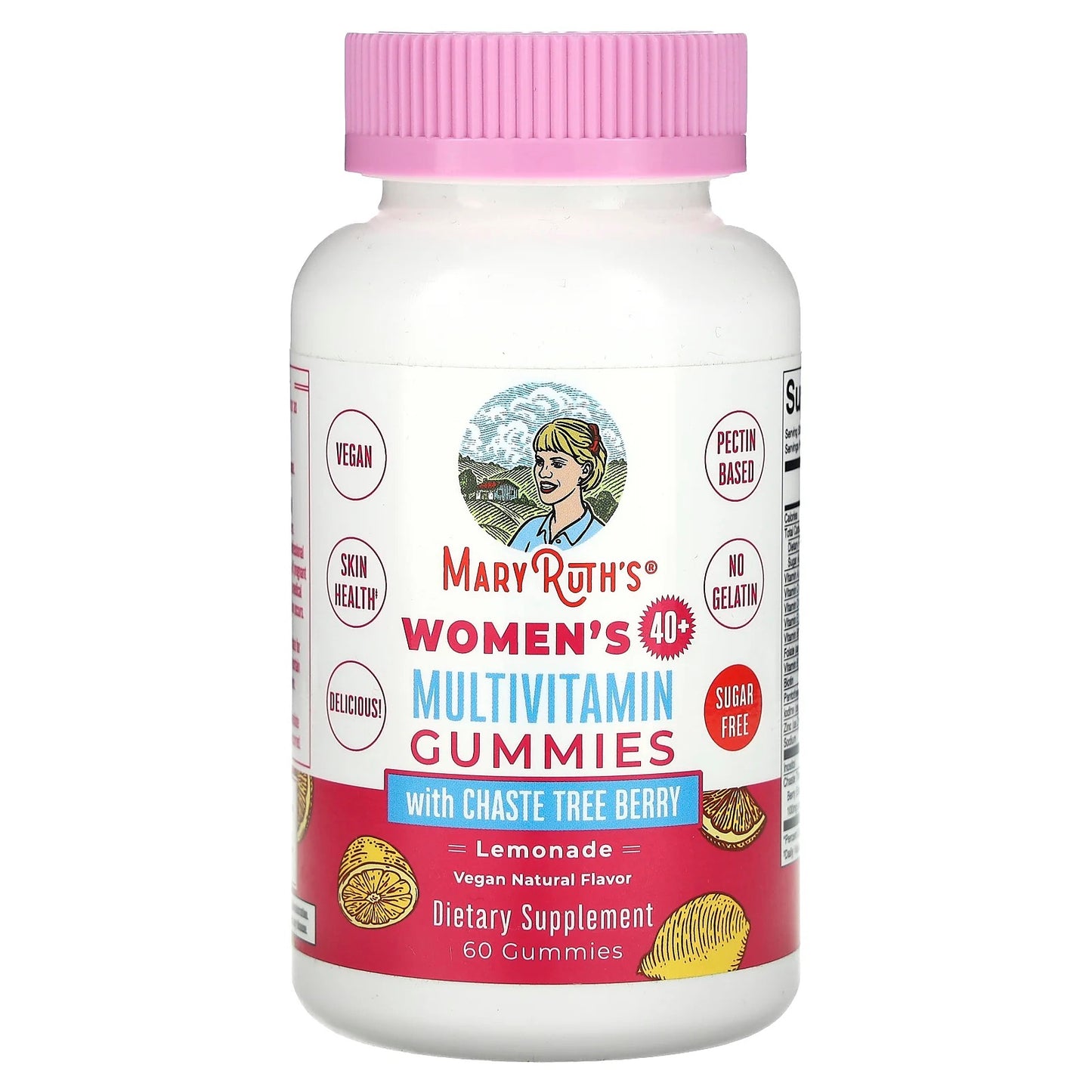 MaryRuth's
Women's 40+ Multivitamin Gummies With Chaste Tree Berry, Lemonade, 60 Gummies