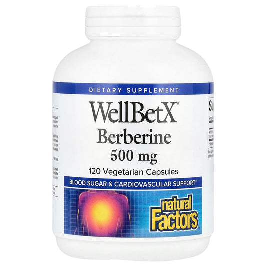 Natural Factors
WellBetX®, Berberine, 500 mg, 120 Vegetarian Capsules