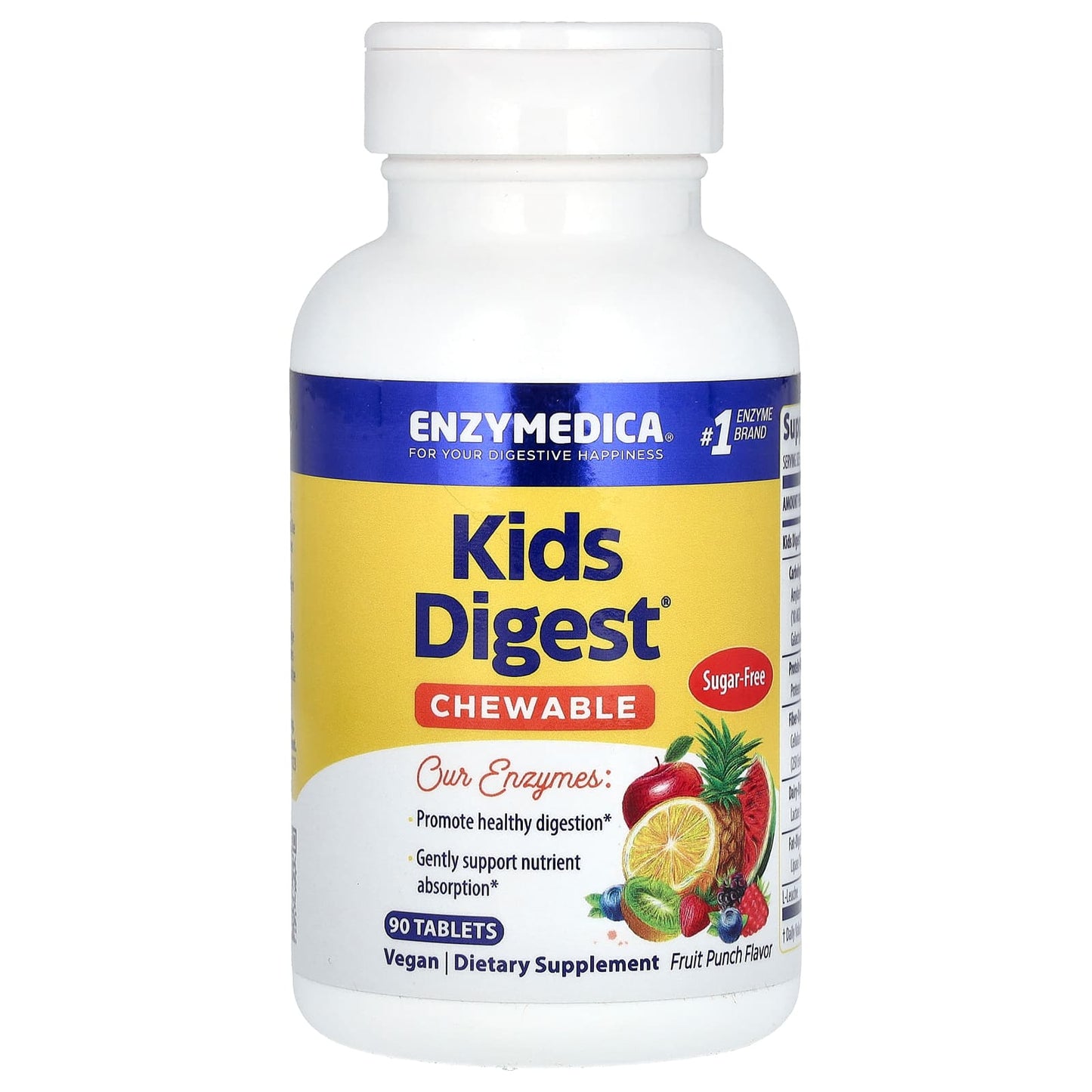 Enzymedica
Kids Digest, Fruit Punch, 90 Tablets