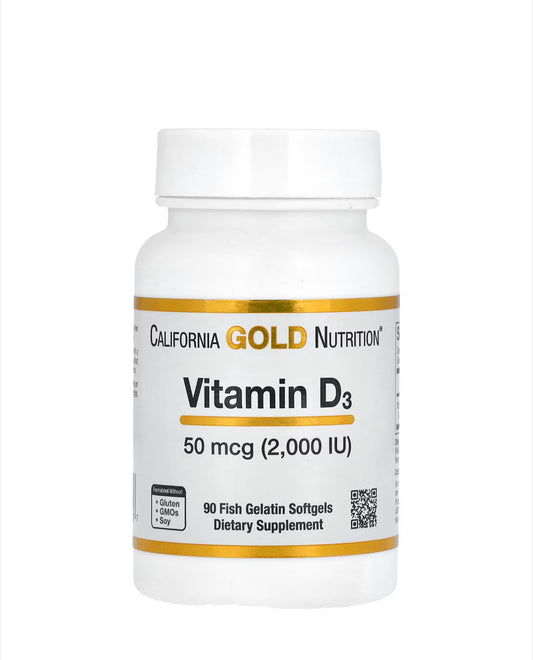 CALIFORNIA GOLD NUTRITION VITAMIN D3, 50MCG, 90 SOFTGELS