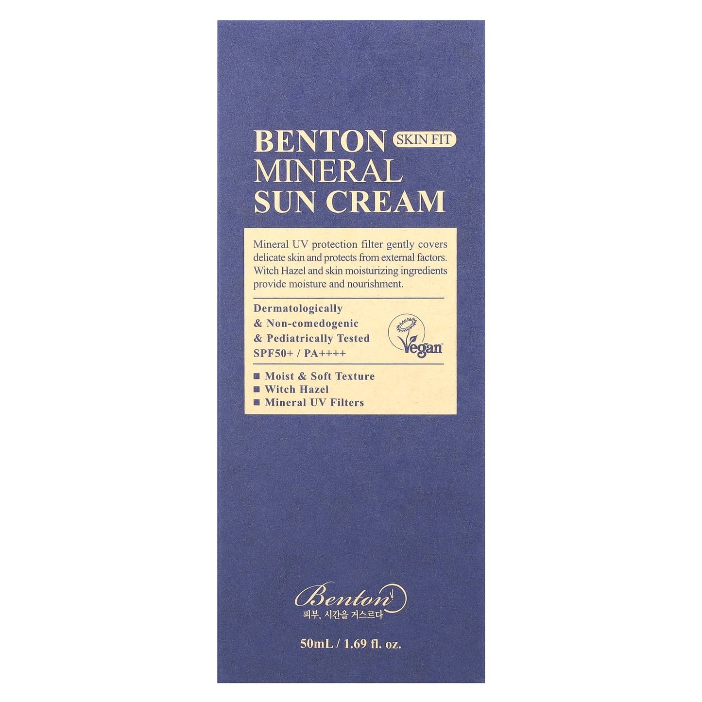 Benton
Skin Fit Mineral Sun Cream, SPF 50/PA++++, 1.69 fl oz (50 ml)