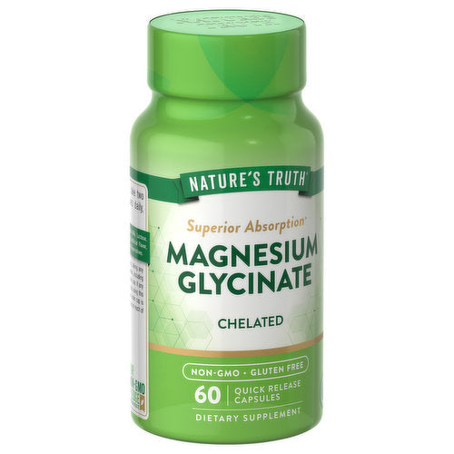 NATURE’S TRUTH SUPERIOR ABSORPTION MAGNESIUM GLYCINATE CHELATED, 60 CAPSULES