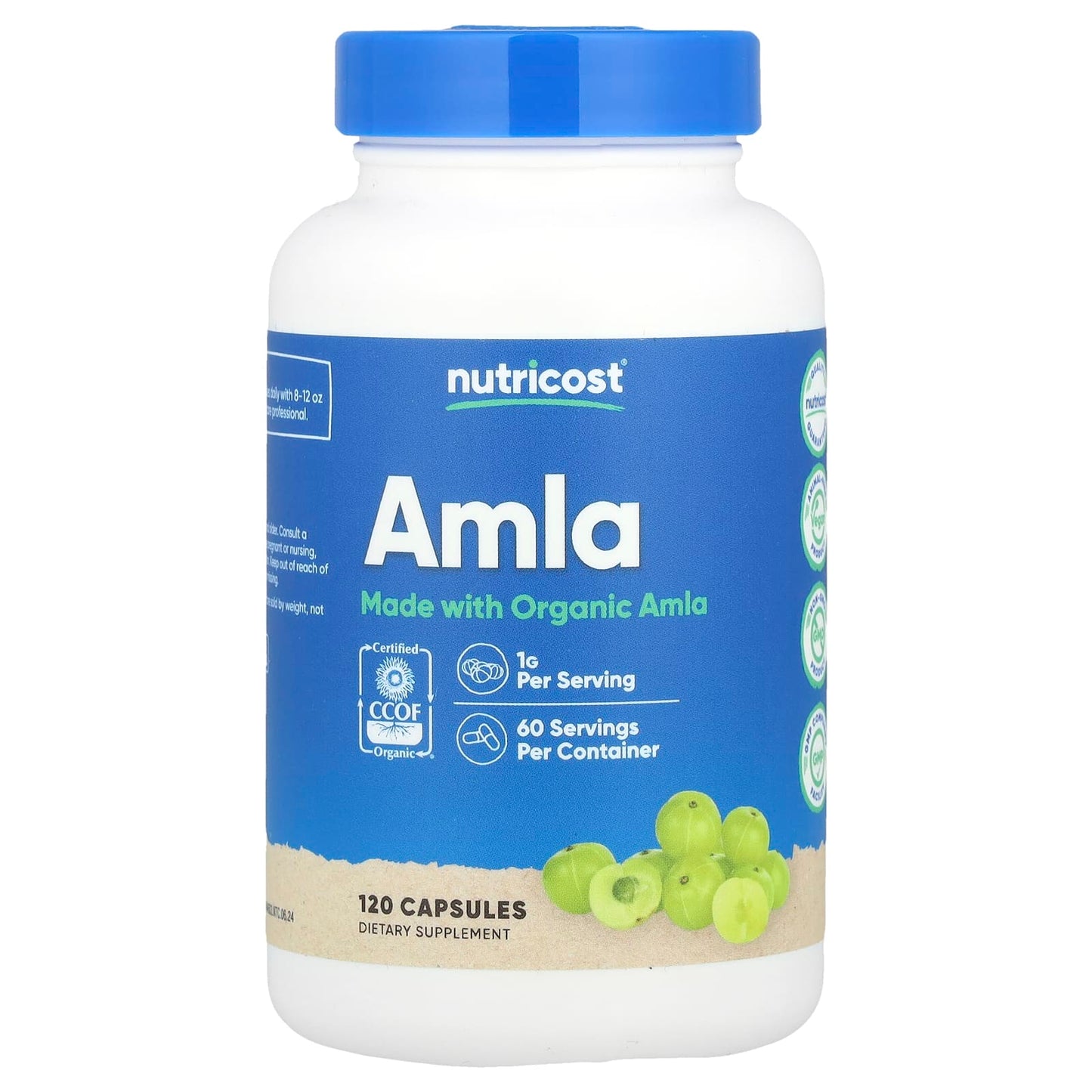 Nutricost
Amla, 1 g, 120 Capsules (0.5 g per Capsule)