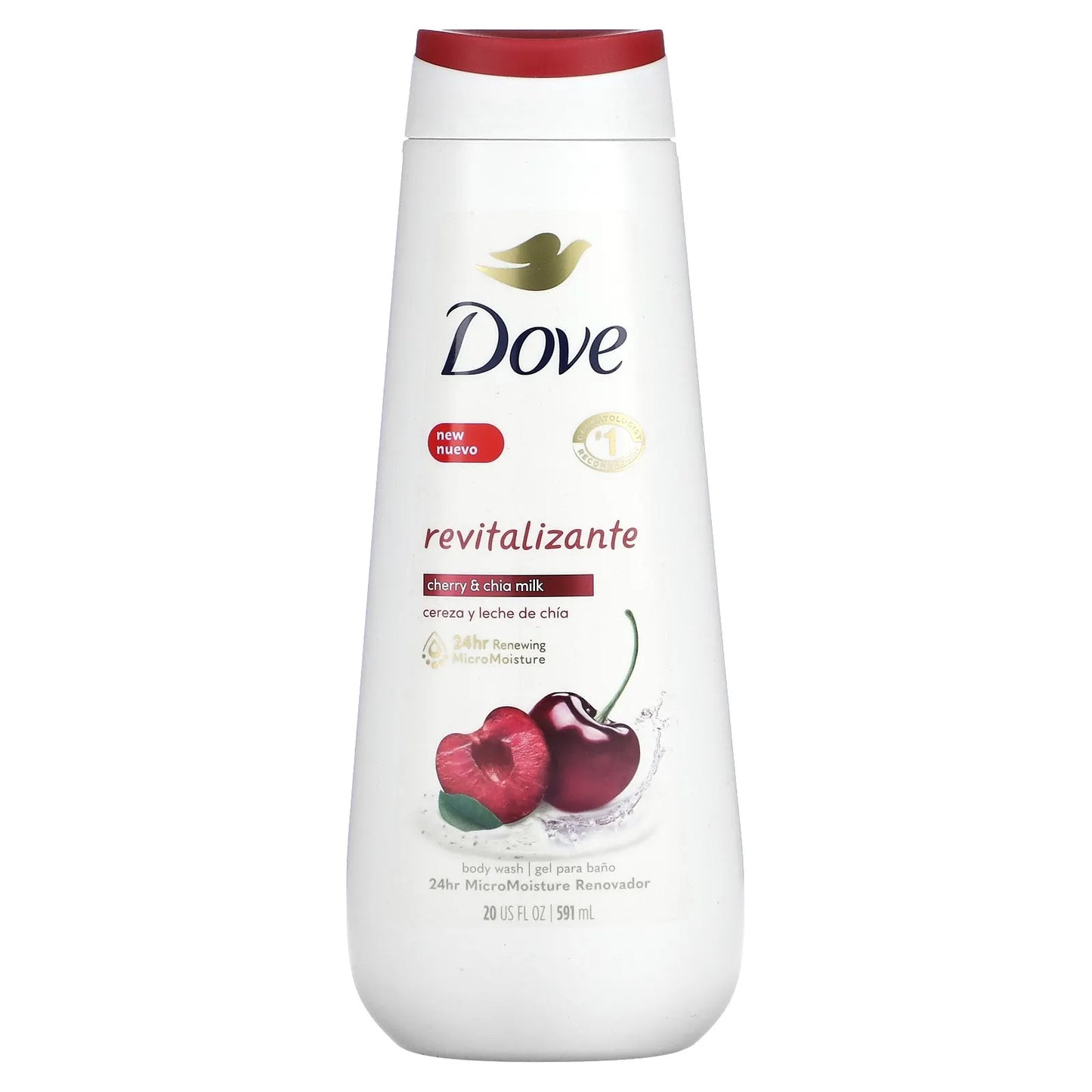 Dove
Body Wash, Cherry & Chia Milk, 20 fl oz (591 ml)