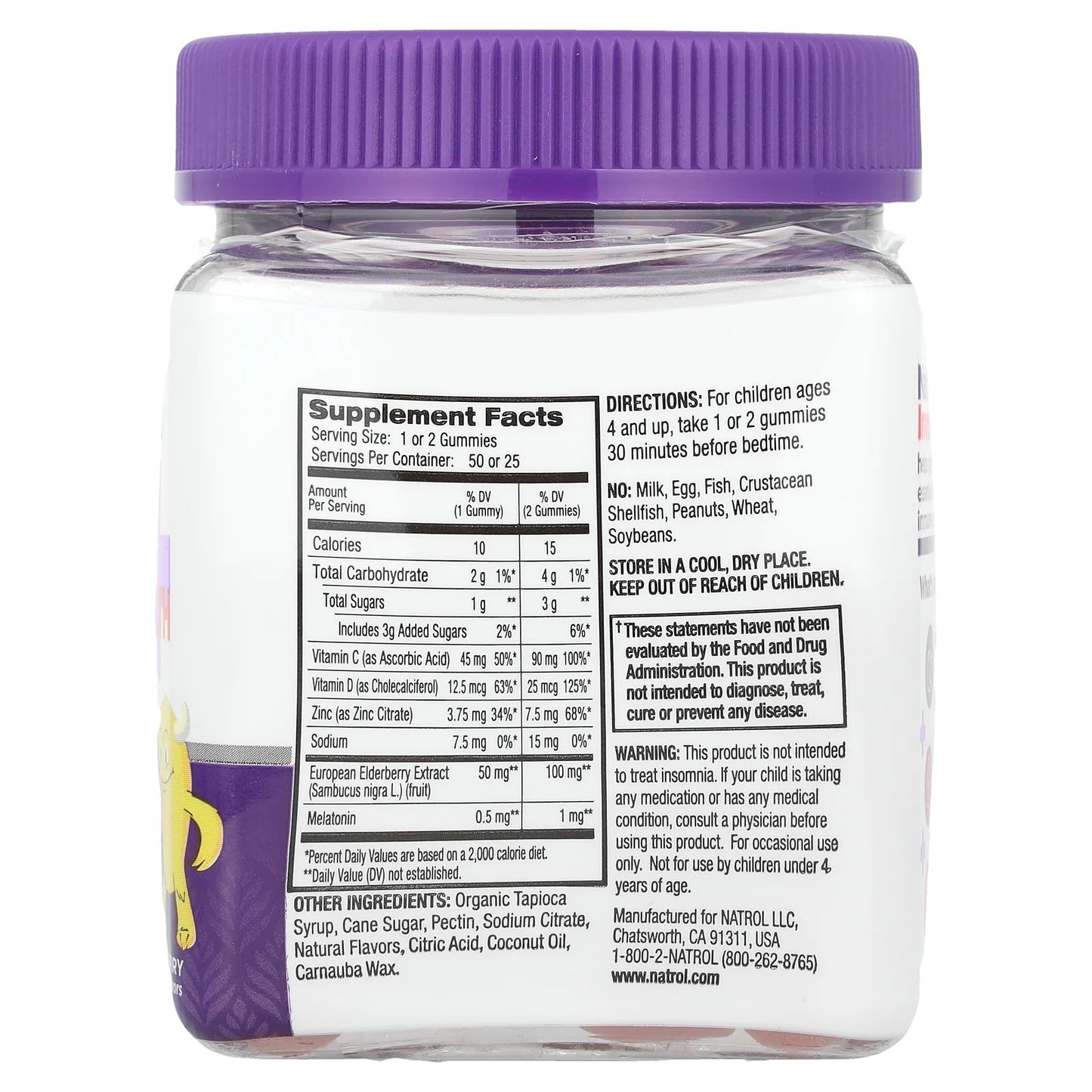 Natrol Kids, Sleep + Immune Health, Berry, 50 Gummies