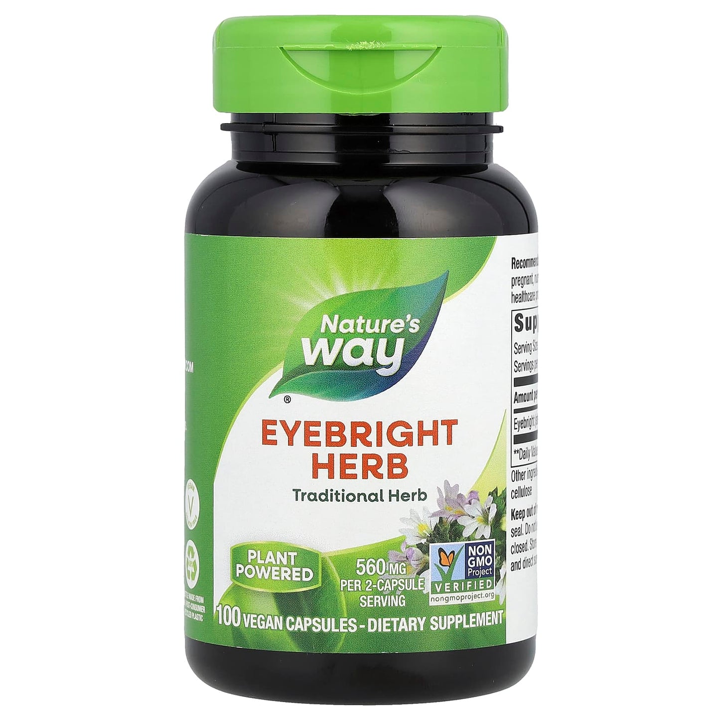 Nature's Way
Eyebright Herb, 560 mg, 100 Vegan Capsules (280 mg Per Capsule)