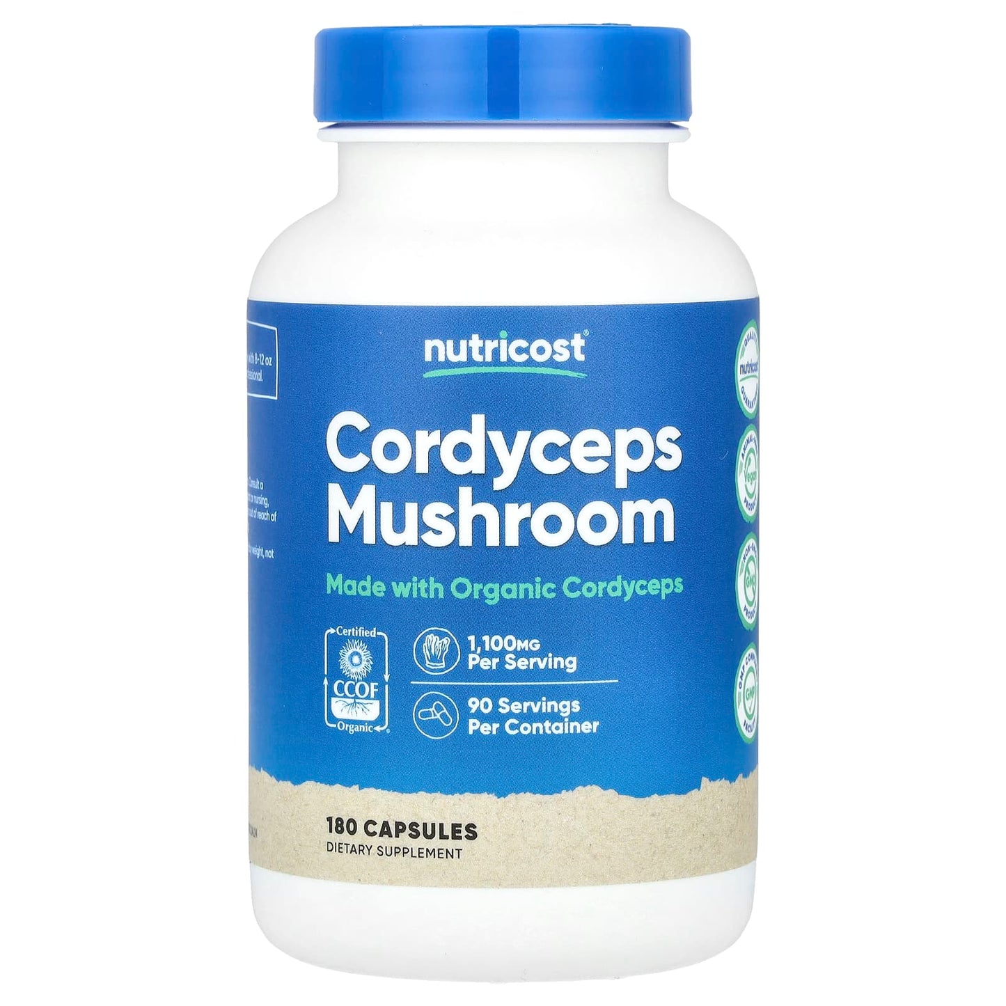 Nutricost
Cordyceps Mushroom, 1,100 mg, 180 Capsules (550 mg Per Capsule)