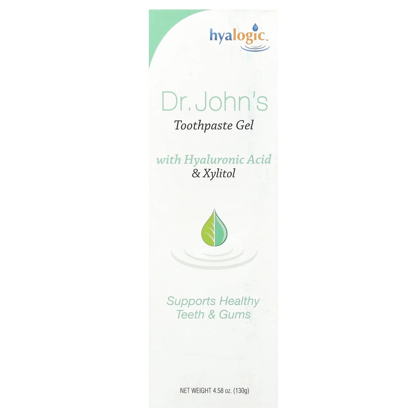 Hyalogic
Dr. John's Toothpaste Gel with Hyaluronic Acid & Xylitol, Mint, 4.58 oz (130 g)