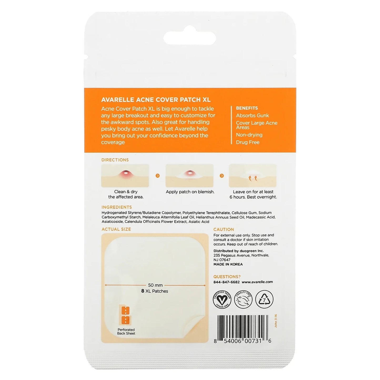 Avarelle
Acne Cover Patch, X-Large, 8 Patches