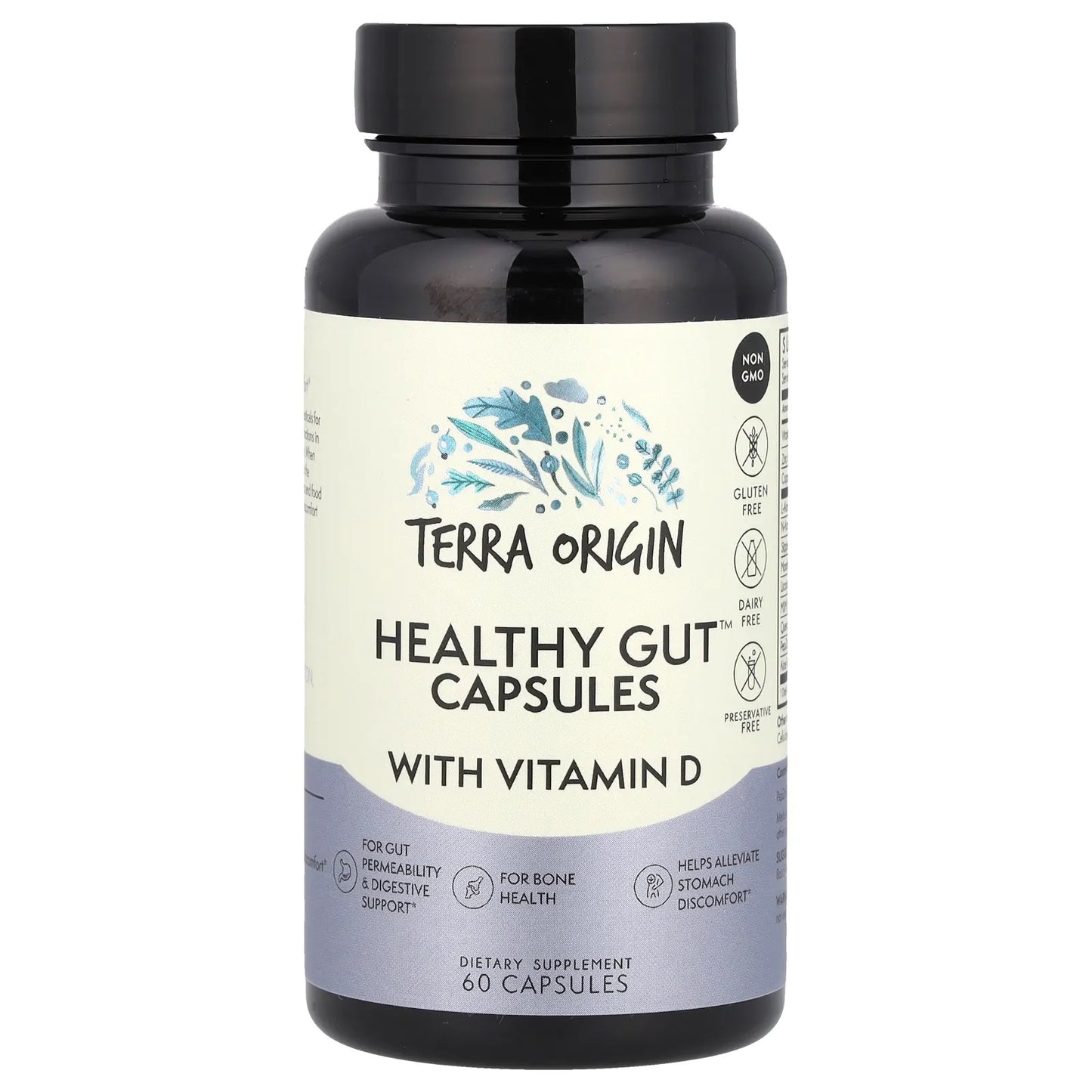 Terra Origin
Healthy Gut Capsules with Vitamin D, 60 Capsules